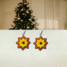 Náušnice - Vianočné náušnice - hviezdičky - 16033589_
