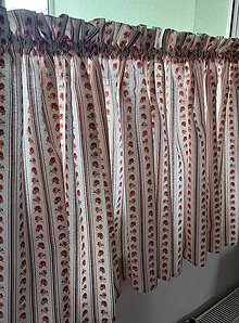 Úžitkový textil - Vitrážková záclonka,,ružičky v pruhoch" - 16035530_