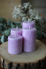 Sviečky - Mrazivé adventné sviečky (fialová - pastelová) - 16036091_