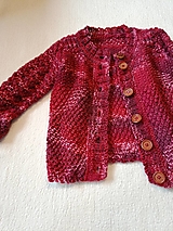 Detské oblečenie - Detský svetrík v tmavočervenom melíre - 16036616_