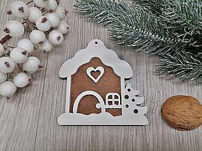 Dekorácie - Vianočná ozdoba na stromček - hnedý domček - 16038345_