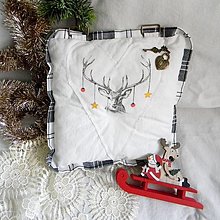 Úžitkový textil - Kľúčik k srdciam - vianočný vankúšik - 16035573_
