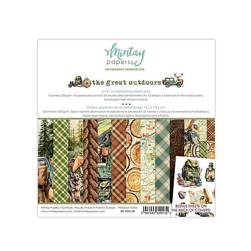 Papier - Mintay Scrapbook papier 6x6 The great outdoors - 16041660_