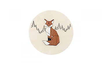 Dekorácie - Drevená dekorácia Light Sitting Fox Wooden Image - 16040402_