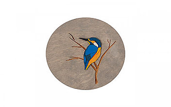 Dekorácie - Drevená dekorácia Kingfisher Wooden Image - 16040671_