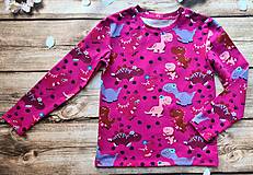 Detské oblečenie - Tričko dinosaurus v ružovom - 16039046_