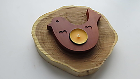 Svietidlá - Svietnik vtáčik - slivkové drevo - 16039388_