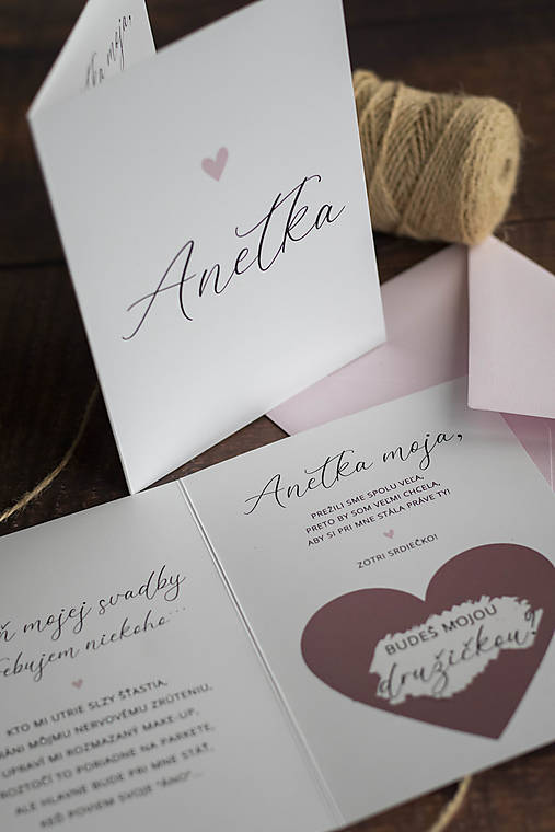 Papiernictvo - Stieracia pozvánka pre družičku/svedkyňu - otváracia " Ružová"  (Pozvánka + obálka svetloružová) - 16041305_