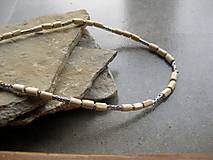 Pánske šperky - Pánsky náhrdelník okolo krku drevený - chirurgická oceľ - 16039370_