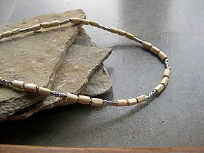 Pánske šperky - Pánsky náhrdelník okolo krku drevený - chirurgická oceľ (svetlý č. 3822) - 16039370_