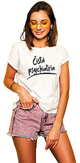 Topy, tričká, tielka - Čistá psychiatria dámske (XS - Modrá) - 16040585_