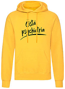 Pánske oblečenie - Čistá psychiatria mikina pánske (S - Žltá) - 16041840_