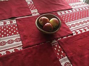 Úžitkový textil - Vianočné prestieranie z červenej ramie - 16038852_
