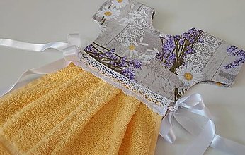Úžitkový textil - Dekoračný uterák,,levanduľa a margarétky" - 16042805_