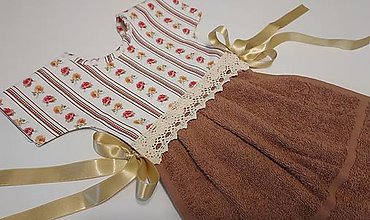 Úžitkový textil - Dekoračný uterák na ruru,,ružičky v pruhoch" - 16042818_