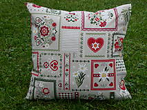 Úžitkový textil - Vankúš Poniklec patchwork - 16045412_