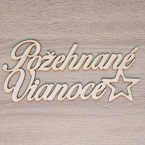 Dekorácie - Požehnané Vianoce 21cm - 16043306_