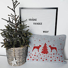 Úžitkový textil - Dekoračný vankúšik Vianoce s bostonom - 16044491_