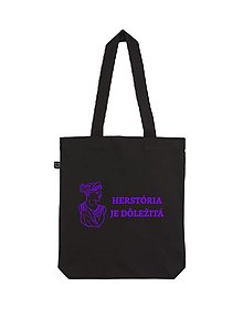 Iné tašky - Herstória je dôležitá (čierna taška) - 16044659_