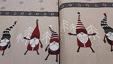 Textil - Dekoračná vianočná látka,,škriatok" - 16048396_