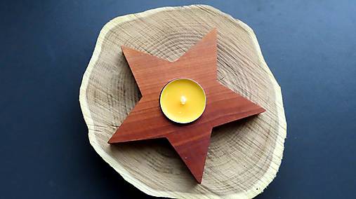 Svietnik hviezda - slivkové drevo