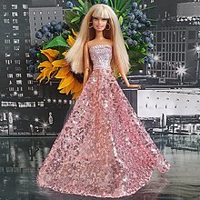 Hračky - Flitrové princeznovské šaty pre Barbie - 16046740_