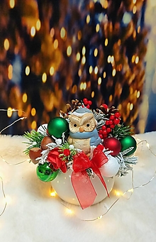 Dekorácie - Vianočná dekorácia so sovou 2 - 16046612_