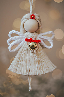 Dekorácie - Vianočný anjelik s rolničkou - 16045518_