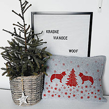 Úžitkový textil - Dekoračný vankúšik Vianoce s border kóliou - 16050927_