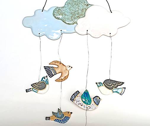Dekorácia Vtáčiky pod oblakmi