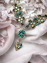 Náhrdelníky - Láskykvet | elegantný zelený náhrdelník - 16052143_