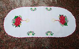 Úžitkový textil - Ručne vyšívaná vianočná dečka PS55 ovál 93x45cm - 16050611_