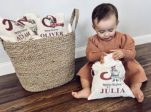 Dekorácie - Mikulášske vrecúško s menom - 16048746_