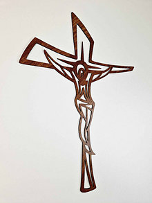 Dekorácie - Kríž Umučenie Ježiša I. (odtieň orech) - 16050373_