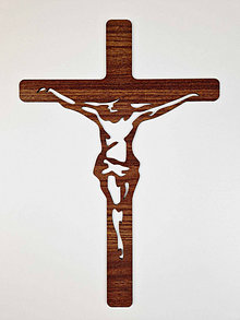 Dekorácie - Kríž Umučenie Ježiša II. (odtieň orech) - 16050418_