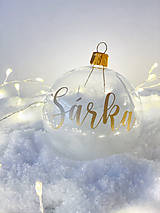 Dekorácie - Priesvitná vianočná guľa plnená bielymi pierkami - 16052471_
