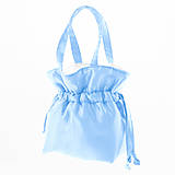 Kabelky - Spoločenská saténová kabelka modrá so sťahovacou šnúrkou japanese styl - 16056307_