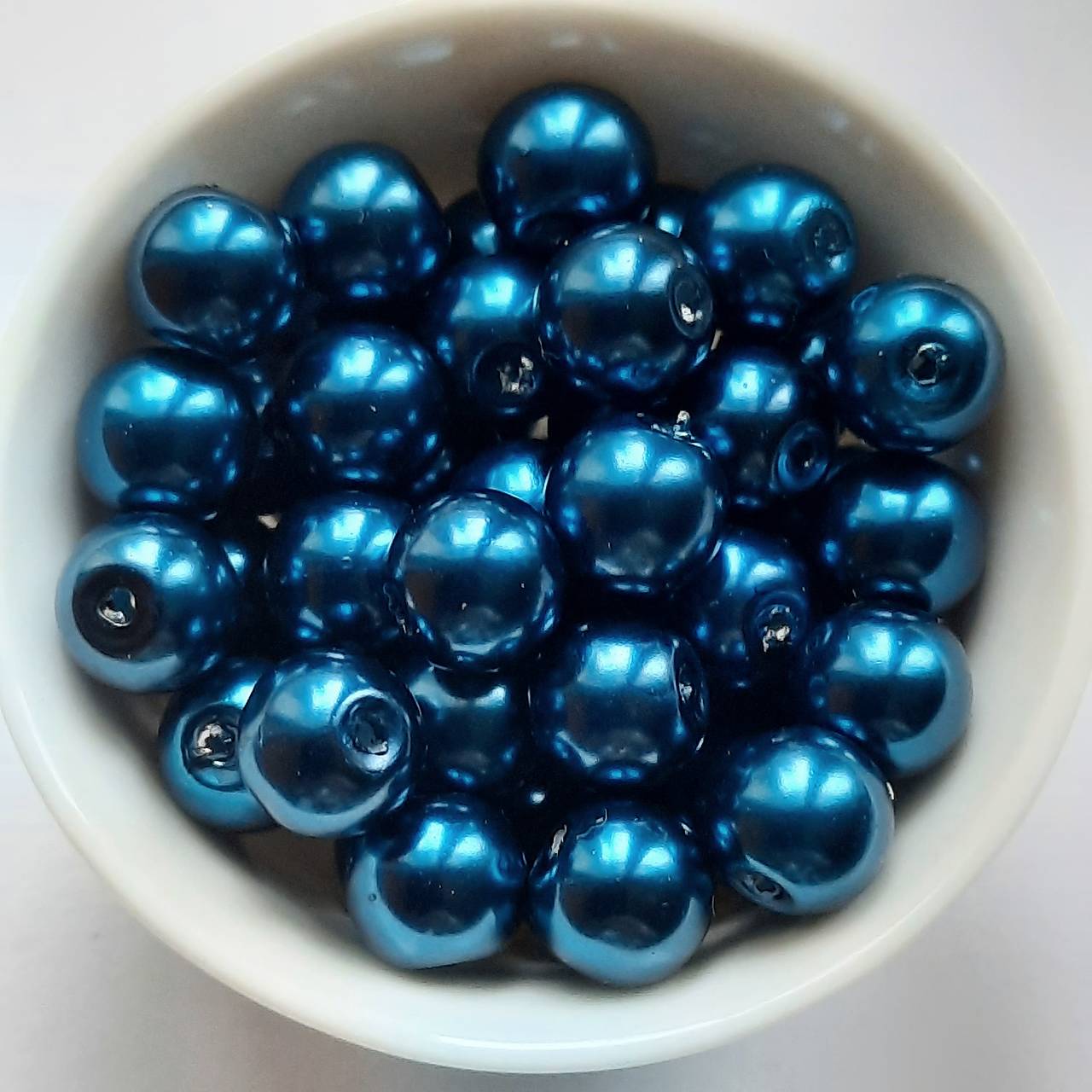 Voskované perly 8mm-10ks (tm.modrá)