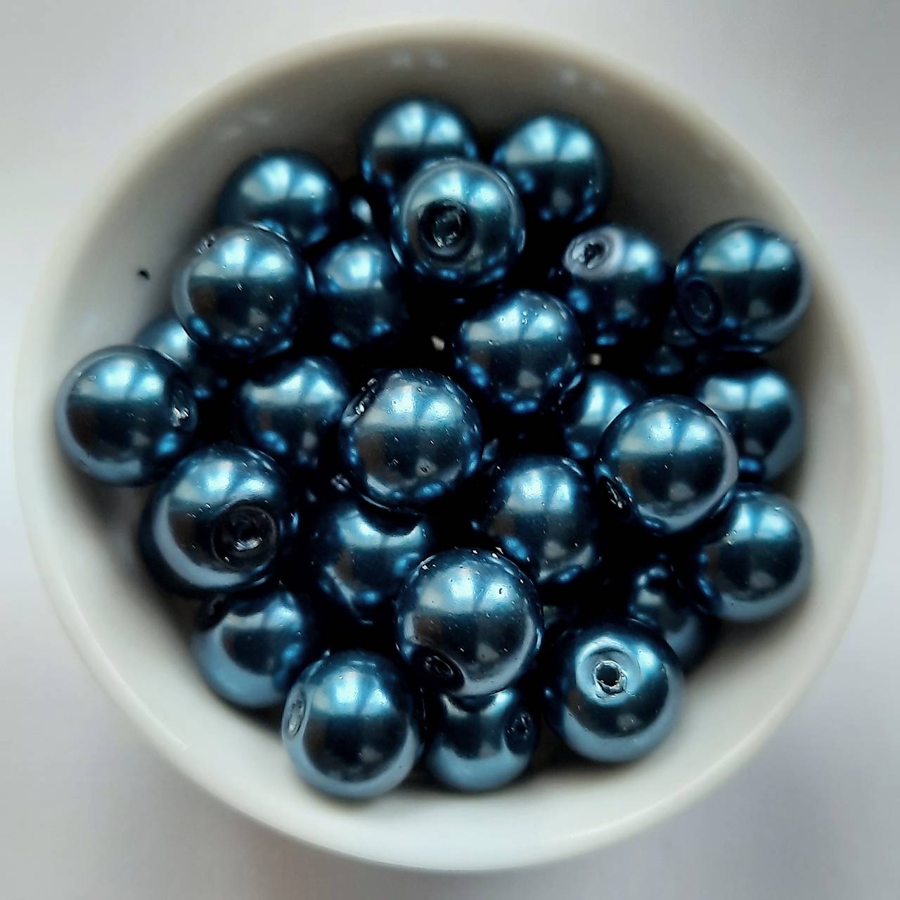 Voskované perly 8mm-10ks (modrá temná)