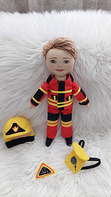 Hračky - Bábika - personalizovaný chlapček - hasič - 16056496_