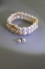 Sady šperkov - perly náramok a náušnice - 16053309_