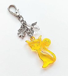 Kľúčenky - Kľúčenka "mačka" s anjelikom (oranžová) - 16056689_