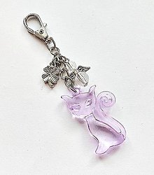 Kľúčenky - Kľúčenka "mačka" s anjelikom (fialová) - 16056702_