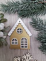 Vianočná ozdoba na stromček - zlatý domček