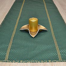 Úžitkový textil - KORINA- zlaté bodky na zelenej - vianočná štóla - 16053846_