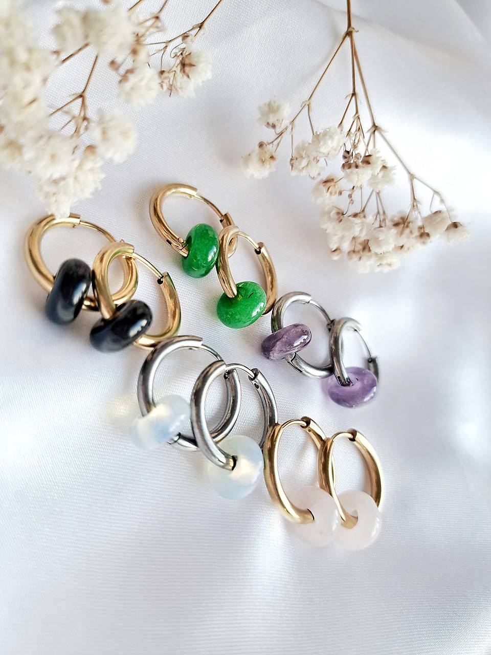 Náušnice  (Nefrit)