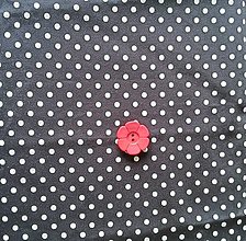Bundy a kabáty - Čierny plášť s bielymi bodkami a červeným golierom  (Ružová) - 16053428_