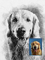 Grafika - Rodinné fotky, portrétové alebo domácich zvieratiek ako čiernobiela digitálna kresba - 16052990_
