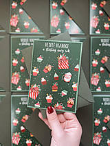 Papiernictvo - Vianočná pohľadnica koláčiky a darčeky - 16057111_