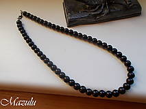 Náhrdelníky - perlový náhrdelník (čierny) - 16059078_
